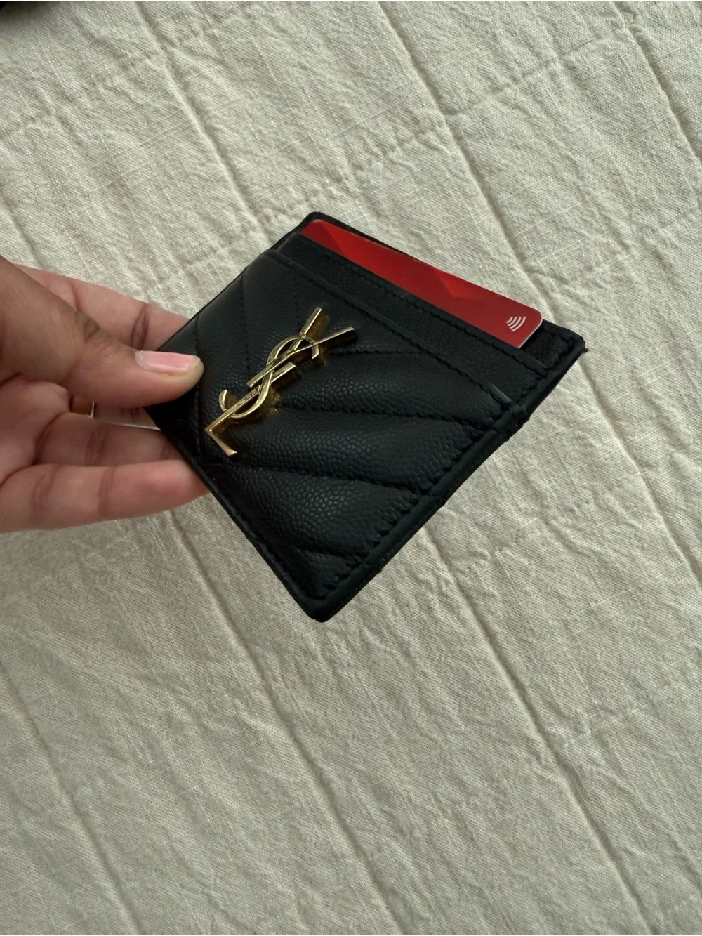Saint Laurent Black Quilted Leather Card Holder